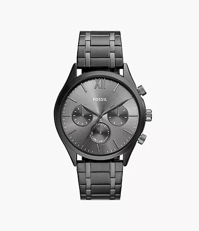 Fossil Outlet Uhr Fenmore Multifunktionswerk Edelstahl rauchgrau