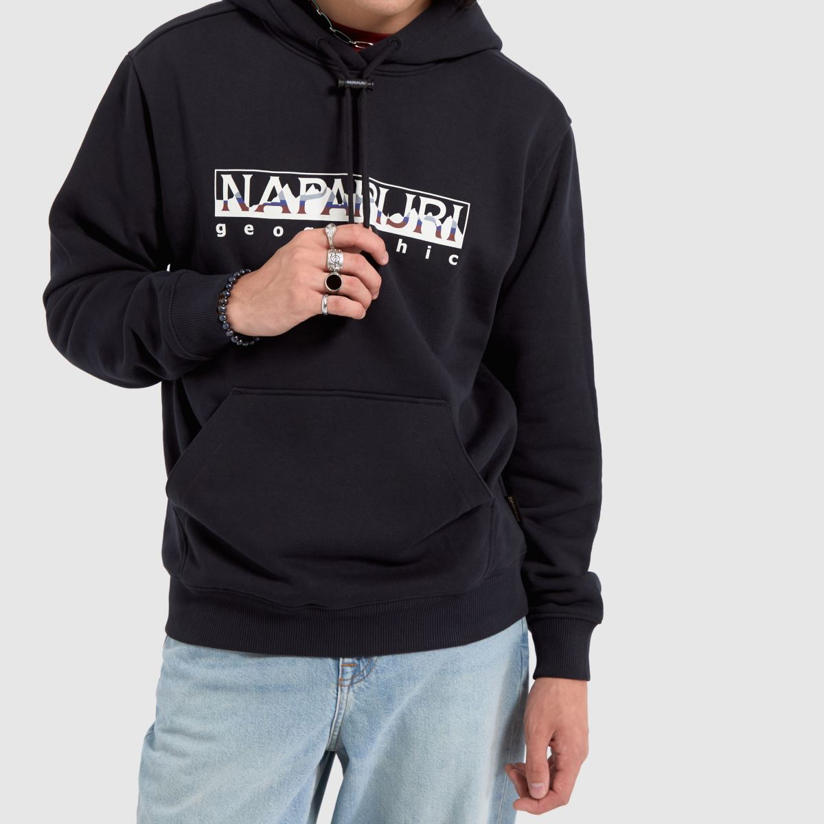 NAPAPIJRI telemark hoodie i svart och vitt
