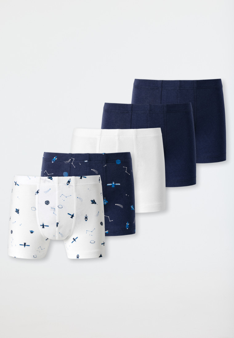 Shorts 5er-Pack Organic Cotton Softbund Raumschiff mehrfarbig - 95/5