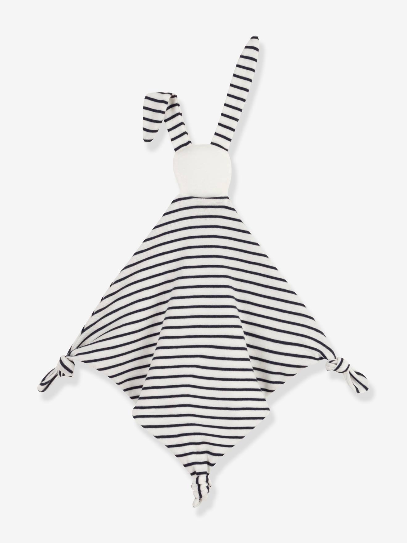 Doudou marinière en coton PETIT BATEAU blanc imprimé