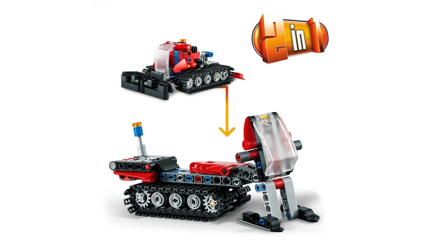 LEGO Technic 42148 Pistenraupe, 2in1-Fahrzeug-Set mit Schneemobil