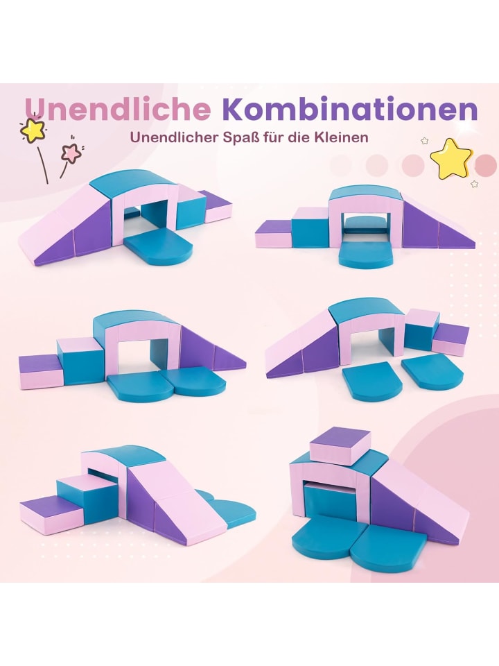 COSTWAY 6 tlg. Schaumstoffbausteine in Blau günstig kaufen onesize