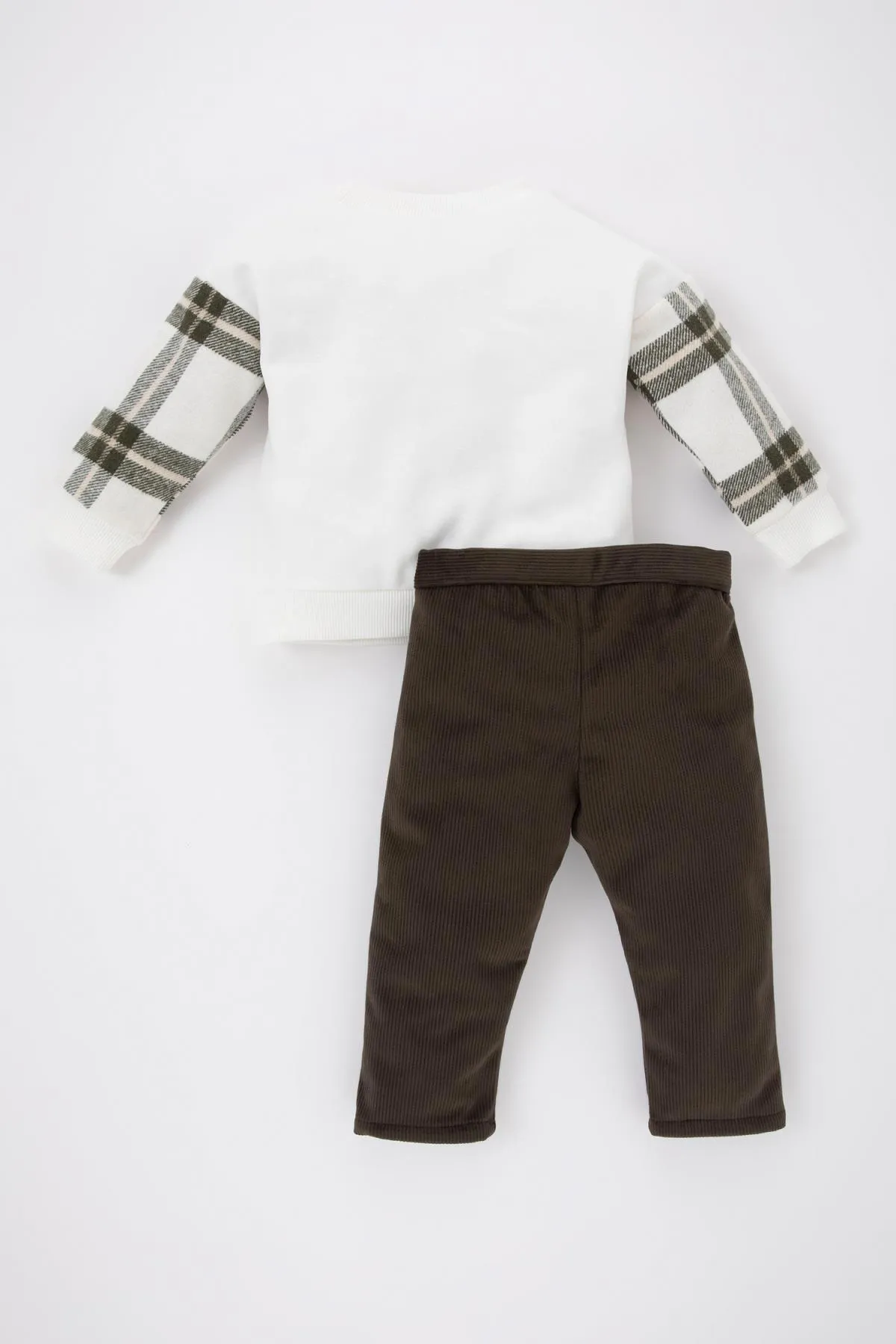 DeFacto  Langarm-T-Shirt-Hose aus bedrucktem Flanell für Babys im 2er-Set