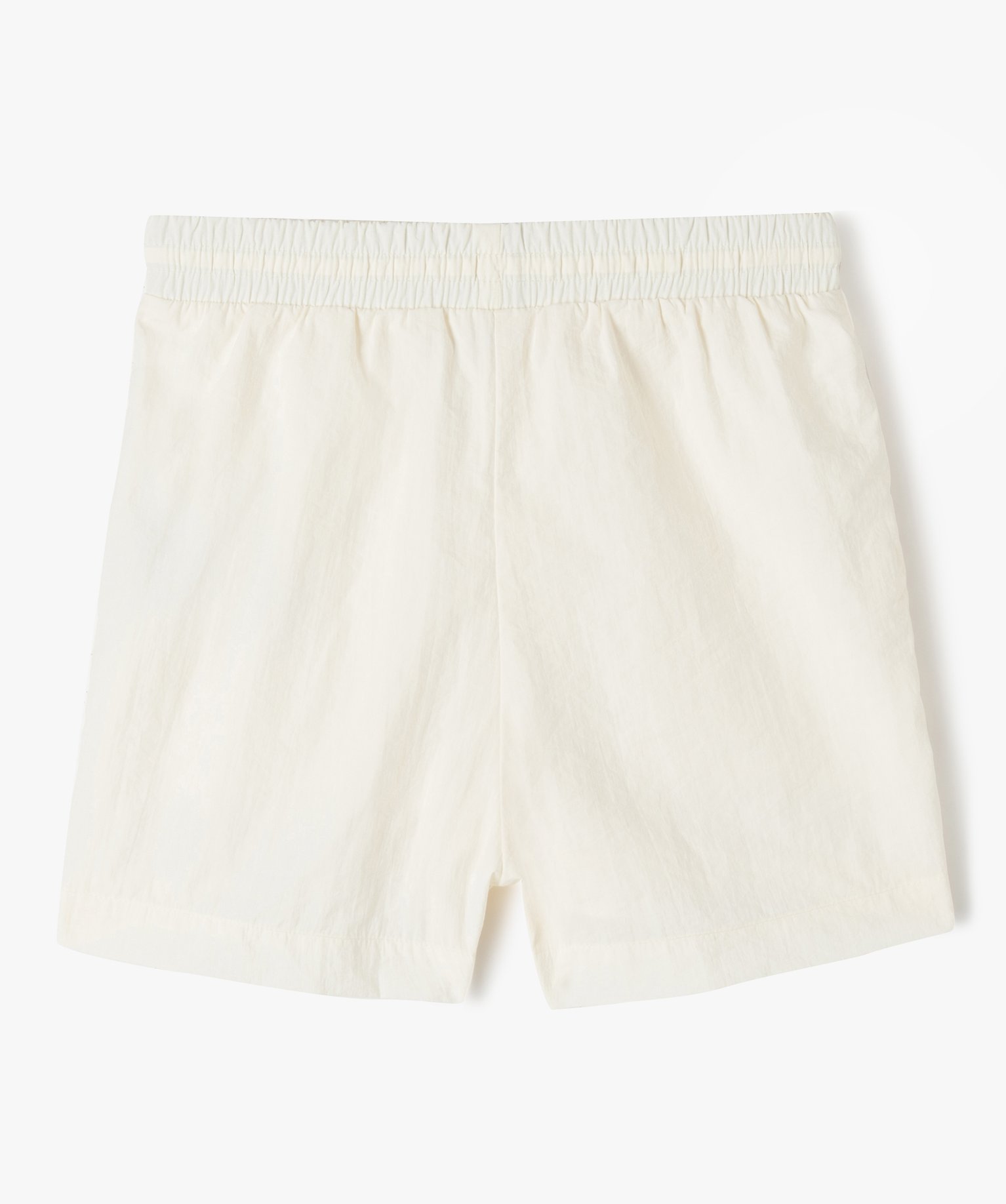 Short en toile de parachute avec taille élastique ajustable... ecru | GEMO