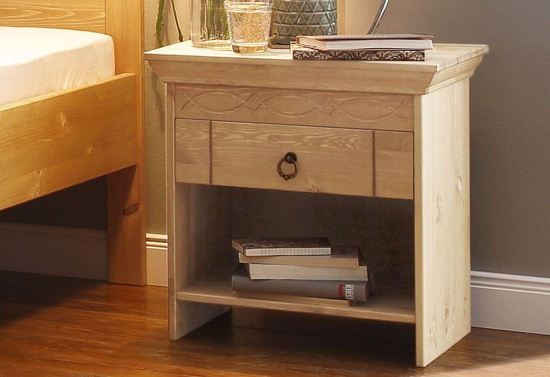 Home affaire Nachtkommode Indra, mit dekorativen Fräsungen, Breite: 50 cm