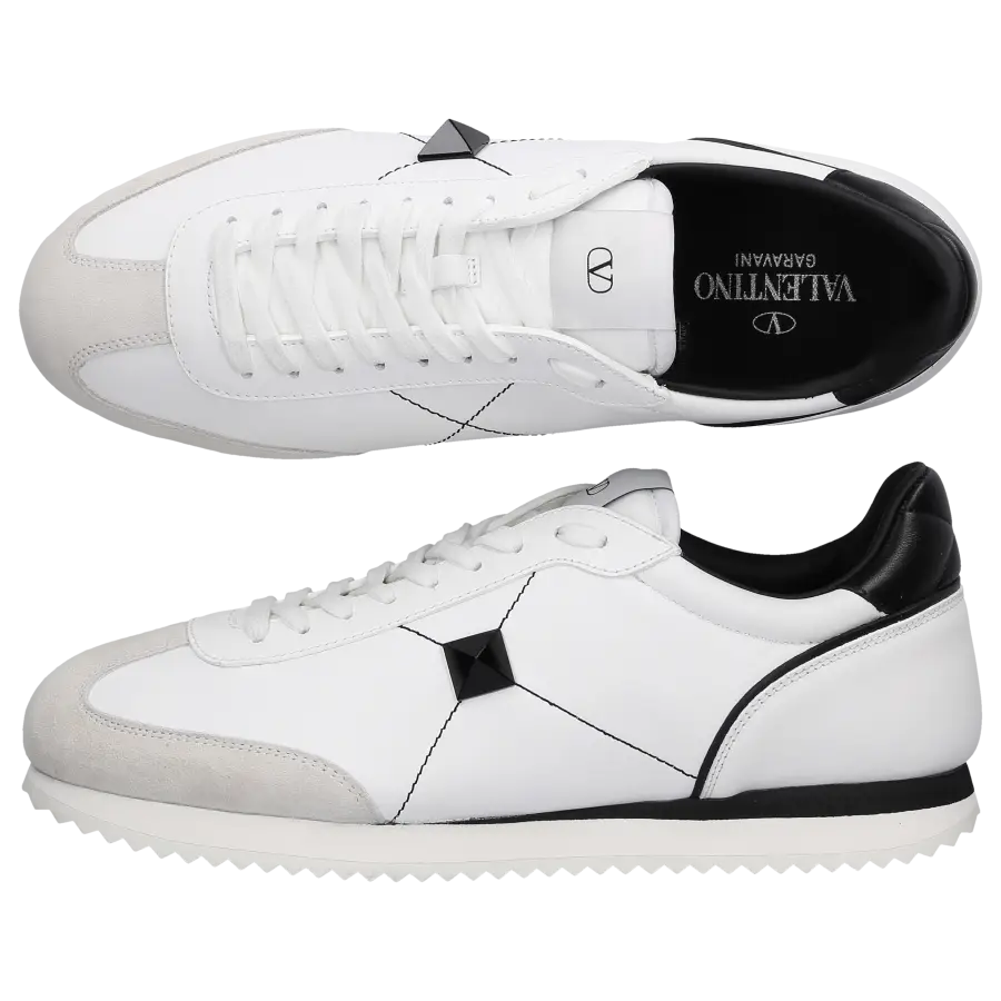 Valentino Garavani - Sneaker low STUD AROUND Kalbsleder - weiß
