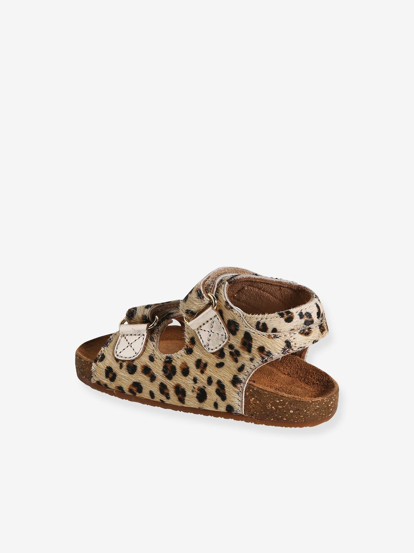 Vertbaudet Baby Sandalen mit Klettverschluss - beige bedruckt