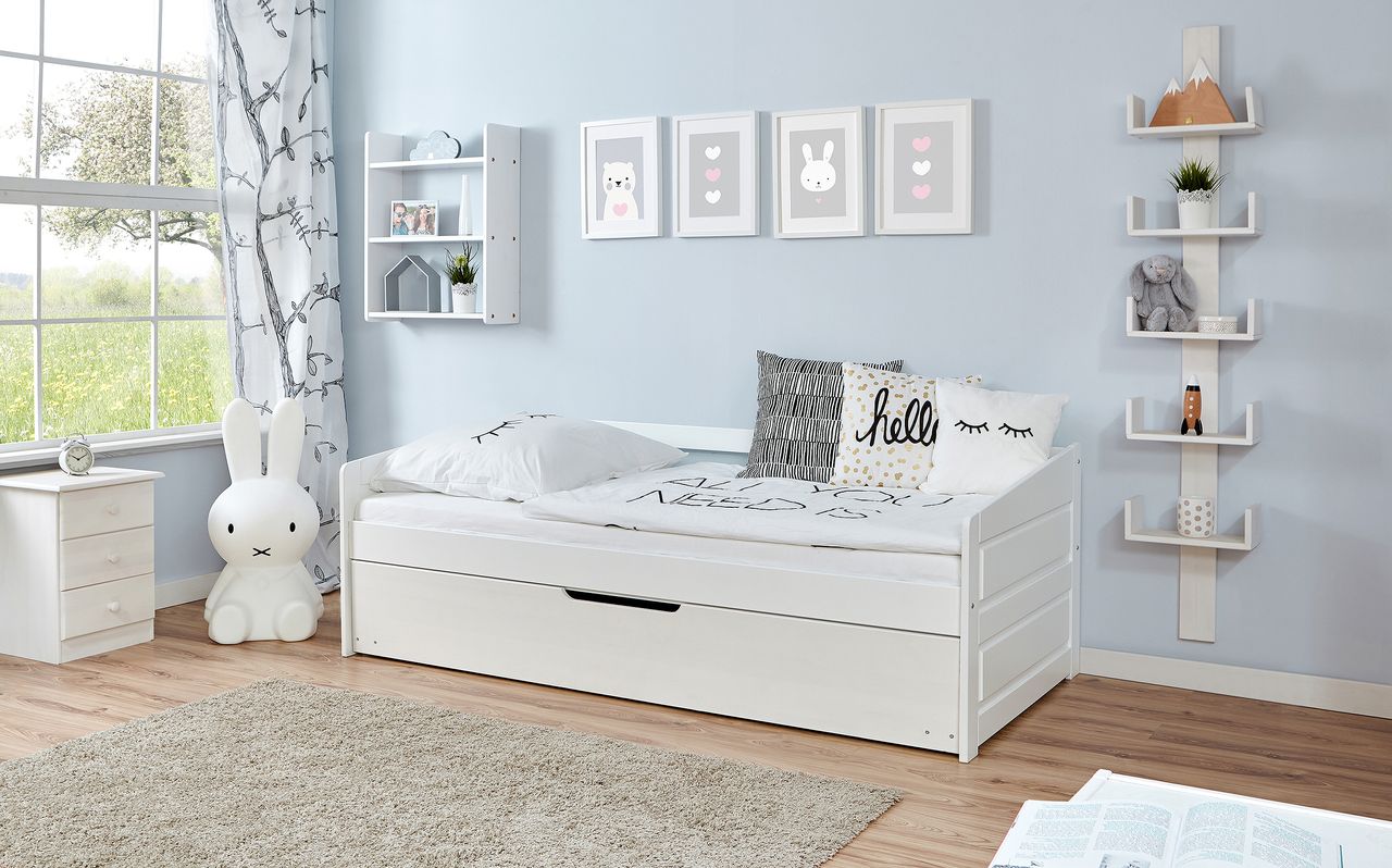 Ticaa Sofabett Micki Buche weiß Var 1 - mit Zusatzbett