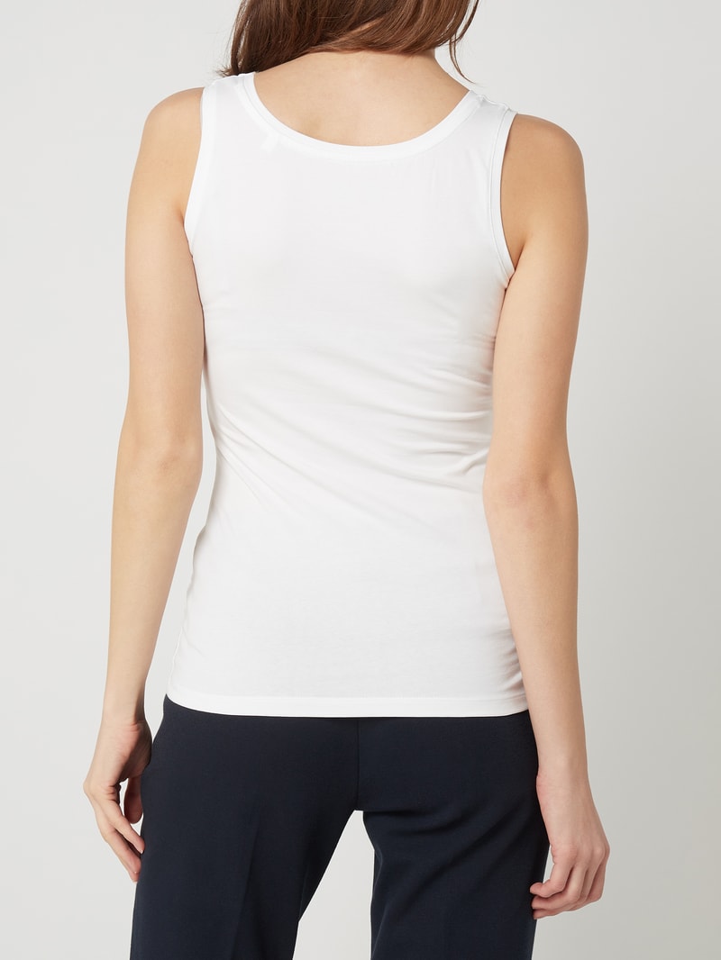 Tanktop aus Baumwoll-Elasthan-Mix in weiß