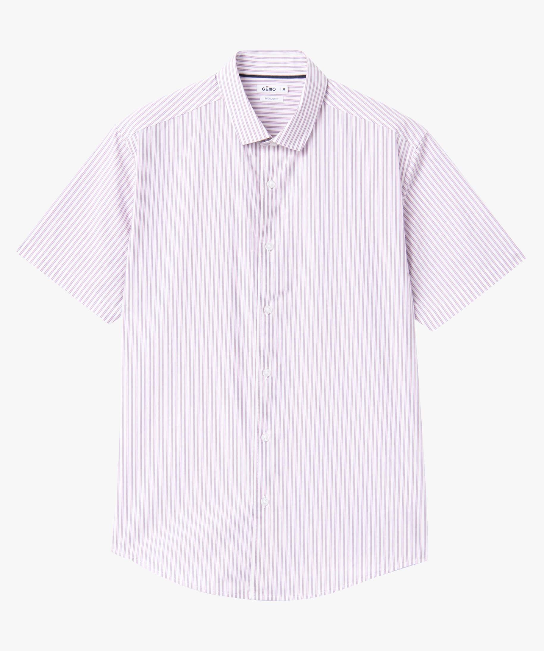 Chemise homme à manches courtes et rayures coupe droite raye | GEMO