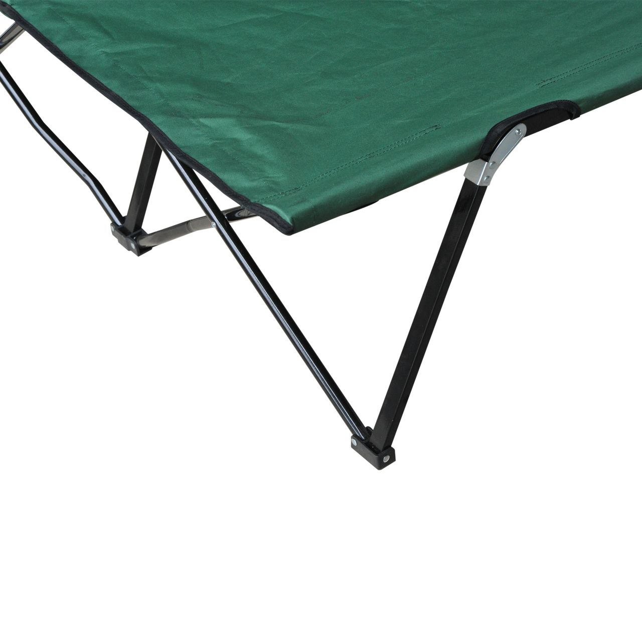 Outsunny Campingbett Klappbar für 2 Personen Feldbett Klappbett mit Tragetasche bis 136 kg belastbar Stahl Oxford Grün Schwarz 193 x 125 x 40 cm