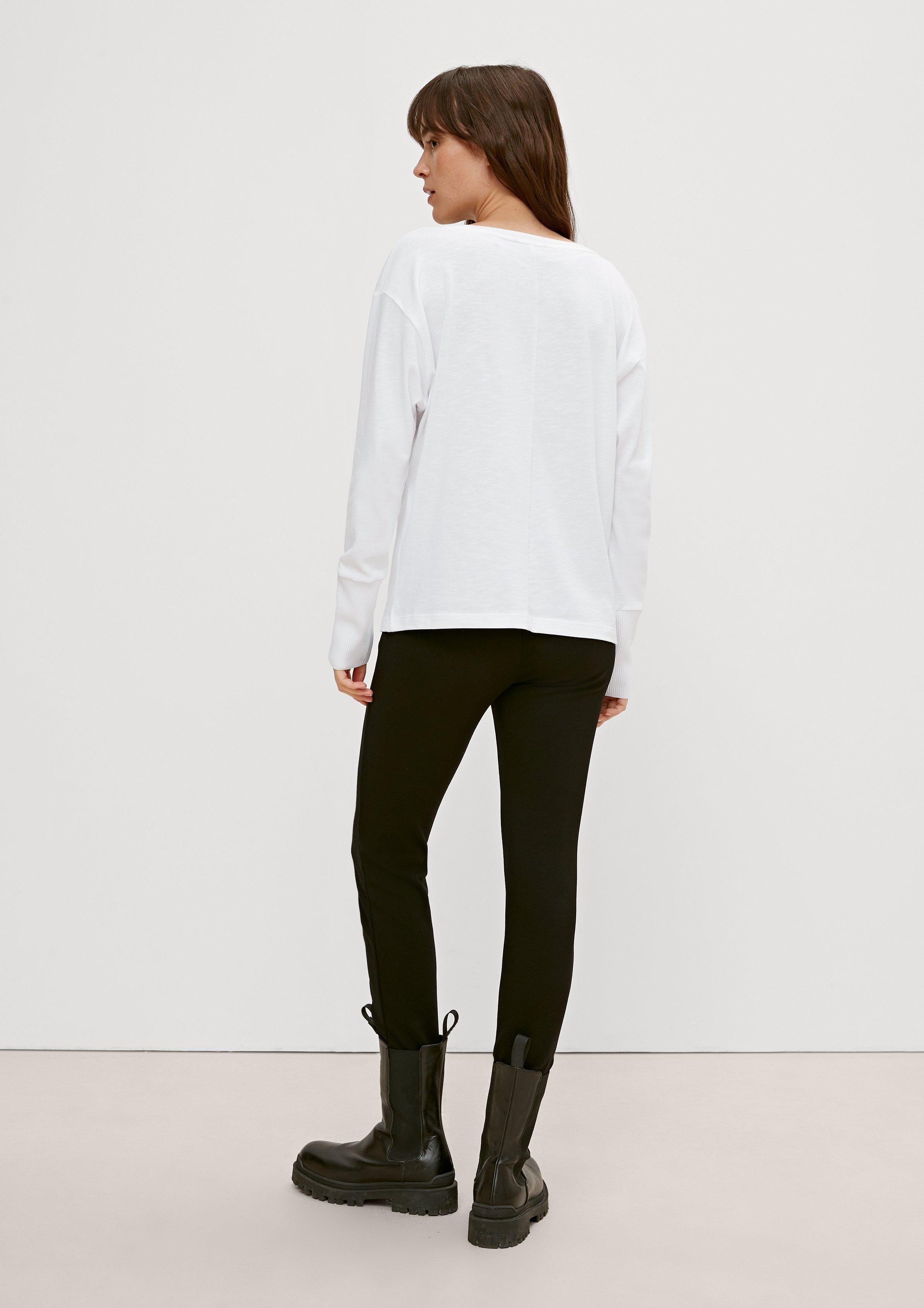Langarmshirt aus Modalmix - weiß