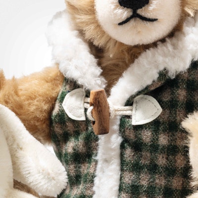 Teddybär mit Schneemann, 23 cm, beige