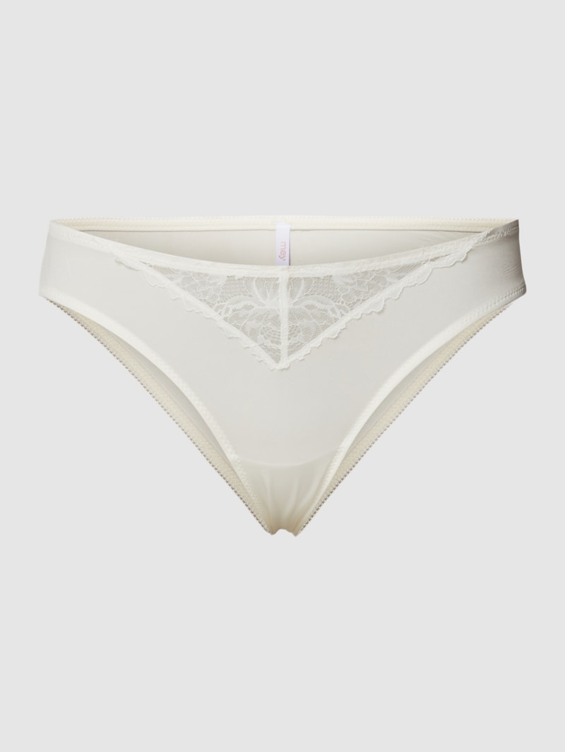 Slip mit Stretch-Anteil und Spitzenbesatz Modell 'Luxurious' in ecru