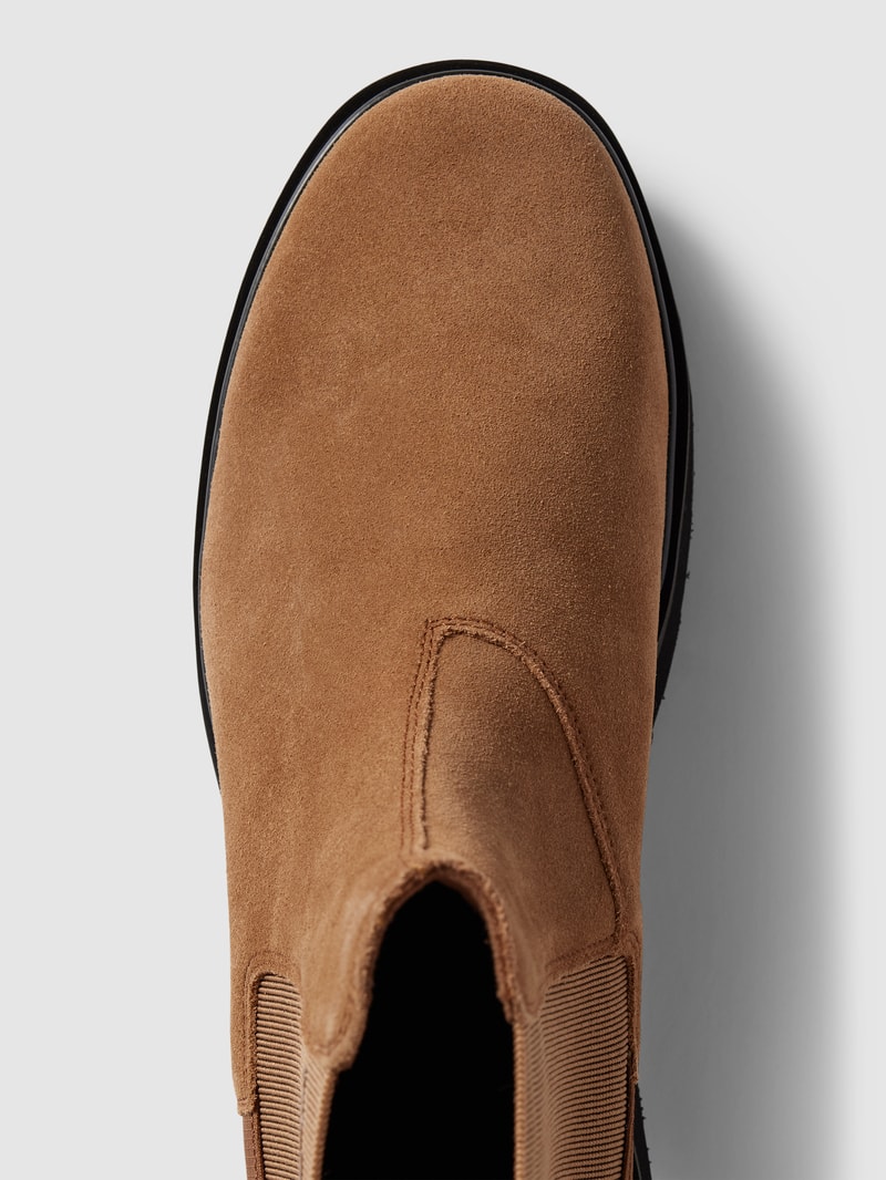 Chelsea Boots mit elastischen Einsätzen in hellbraun