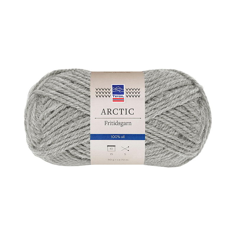 Trysil Arctic Fritidsgarn ull 100% ren ny ull, lys grå