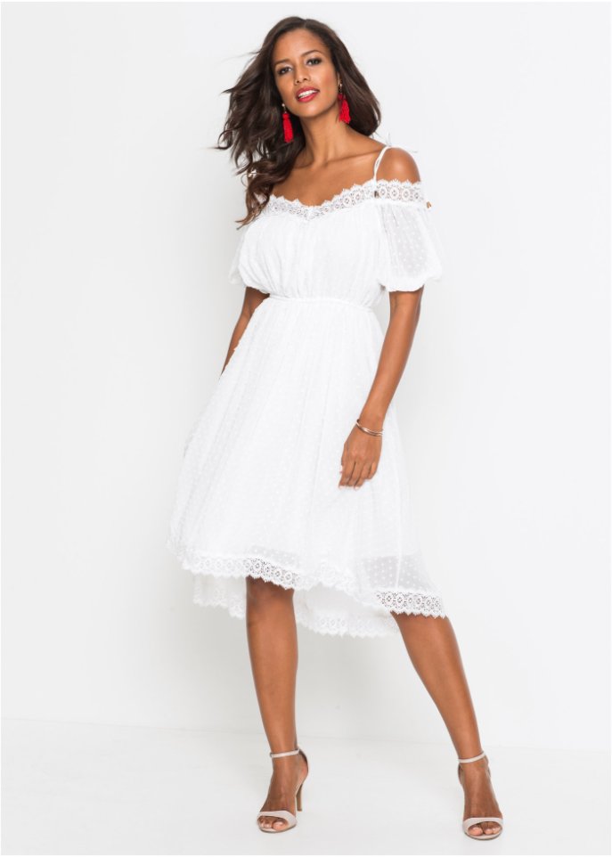 Cold-Shoulder-Kleid mit Spitze