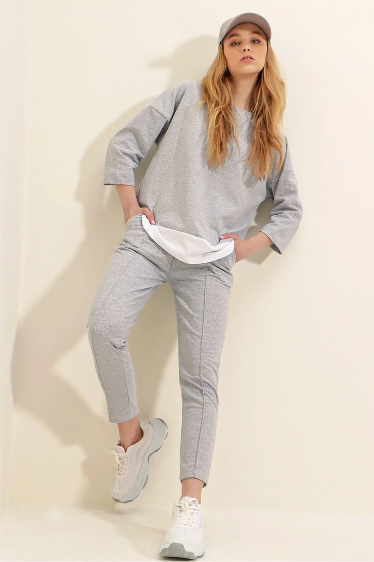 Trend Alaçatı Stili  Zweiteiler - Grau - Regular Fit