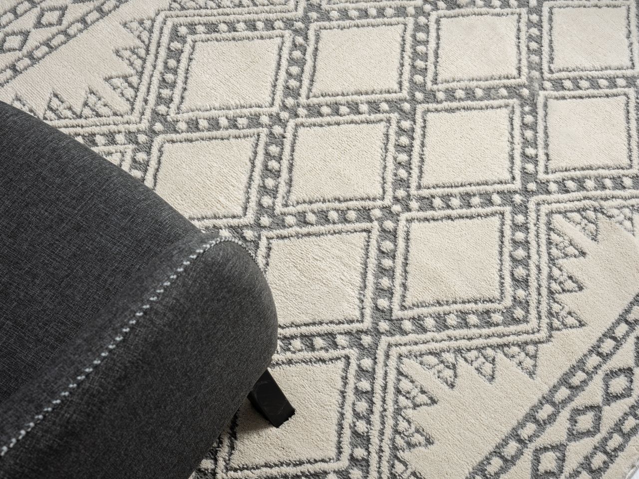 MyFlair Teppich Moroccan Calm, 100 cm x 200 cm, Farbe weiß, rechteckig, Florhöhe 19mm
