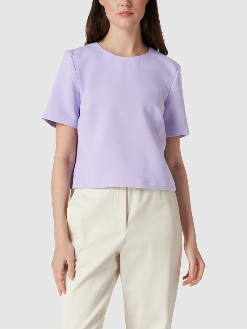 Blusenshirt mit Rundhalsausschnitt in hellrosa