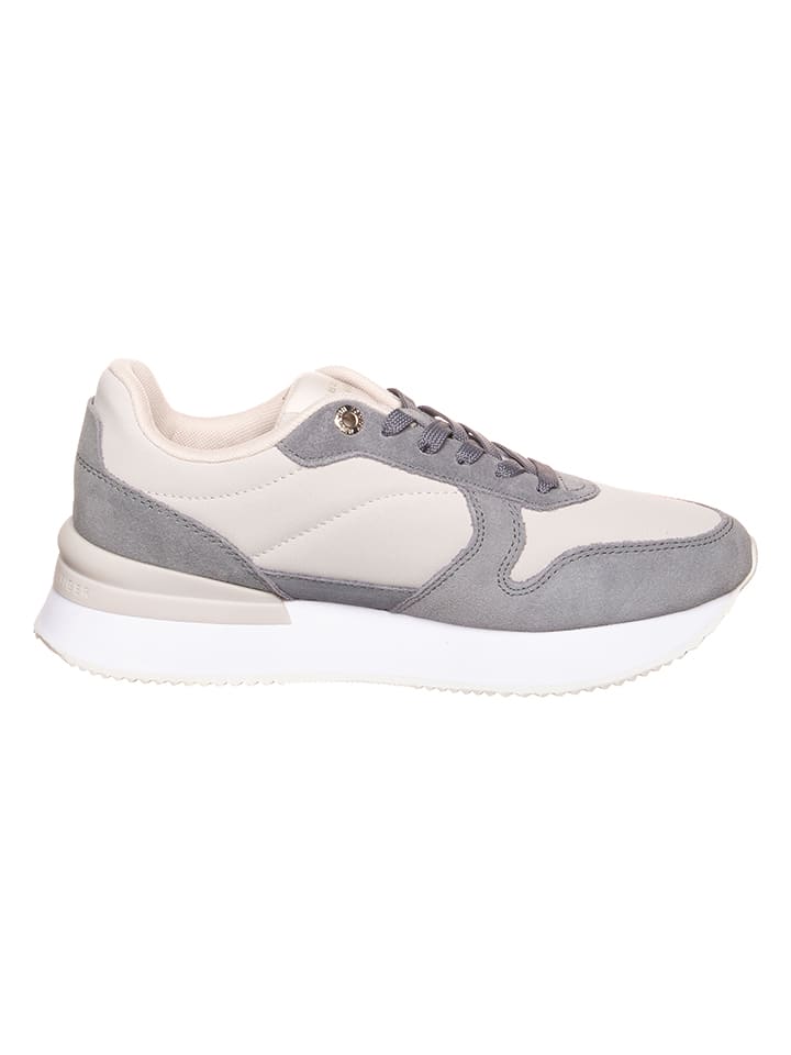 Tommy Hilfiger Shoes Leder-Sneakers in Grau/ Rosa günstig kaufen 39