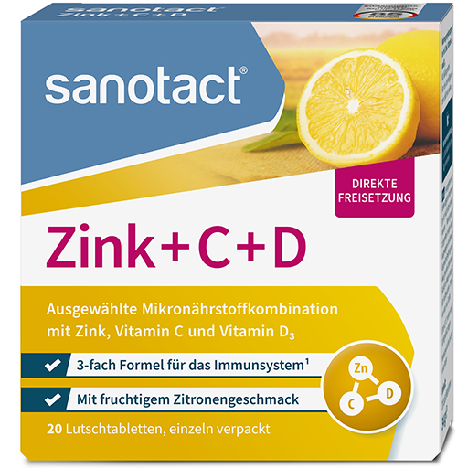 SANOTACT ZINK C D Lutschtabletten  20 St  Lutschtabletten