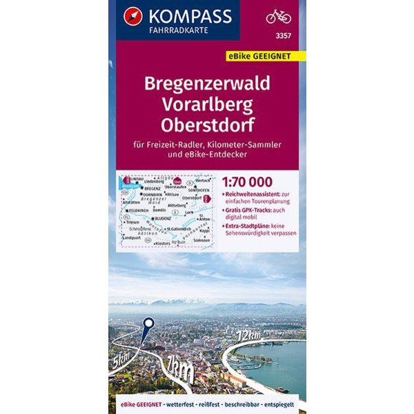 KOMPASS FAHRRADKARTE BREGENZERWALD, VORARLBERG, OBERSTDORF - Fahrradkarte