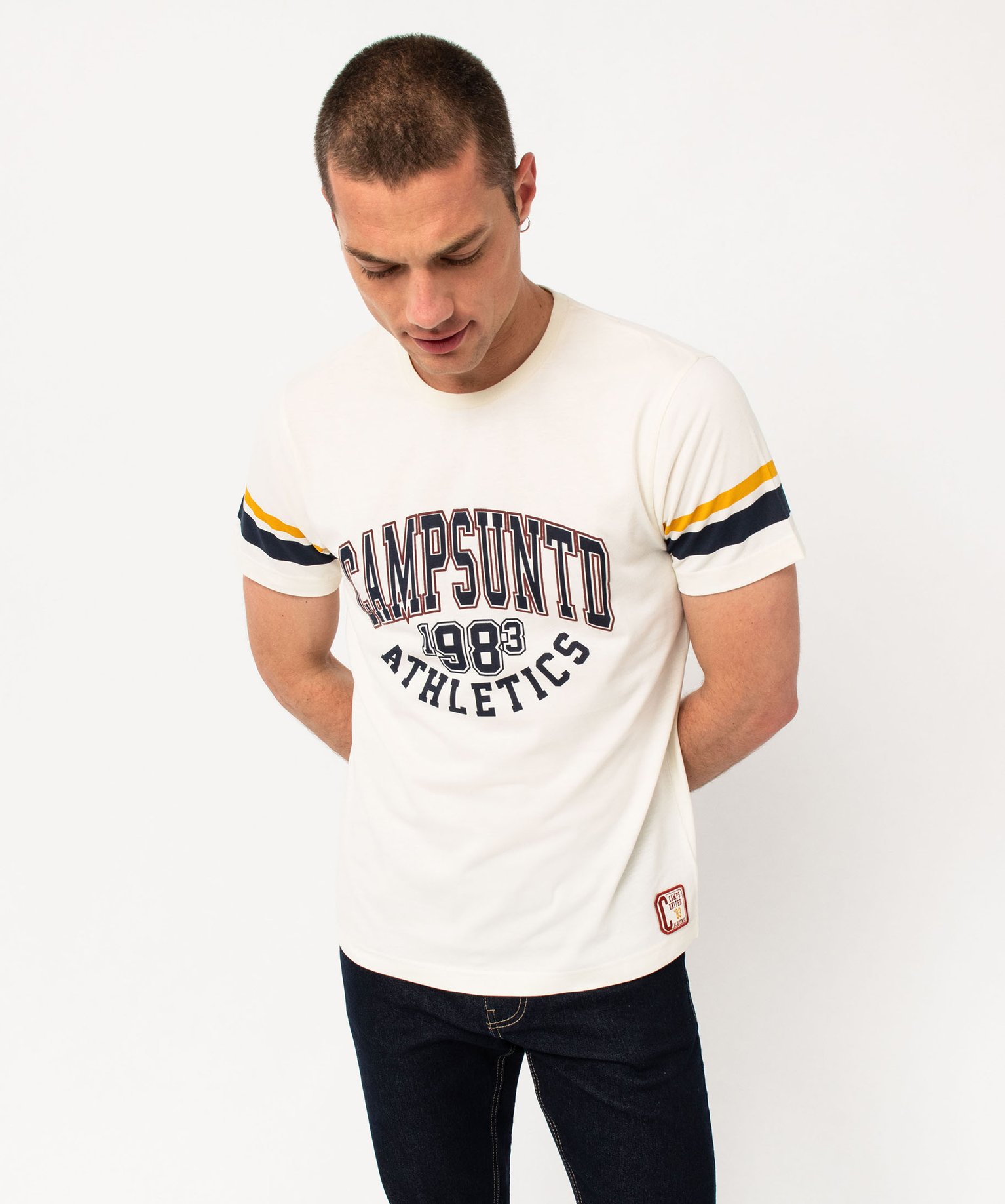 Tee-shirt manches courtes imprimé homme - Camps United blanc | GEMO