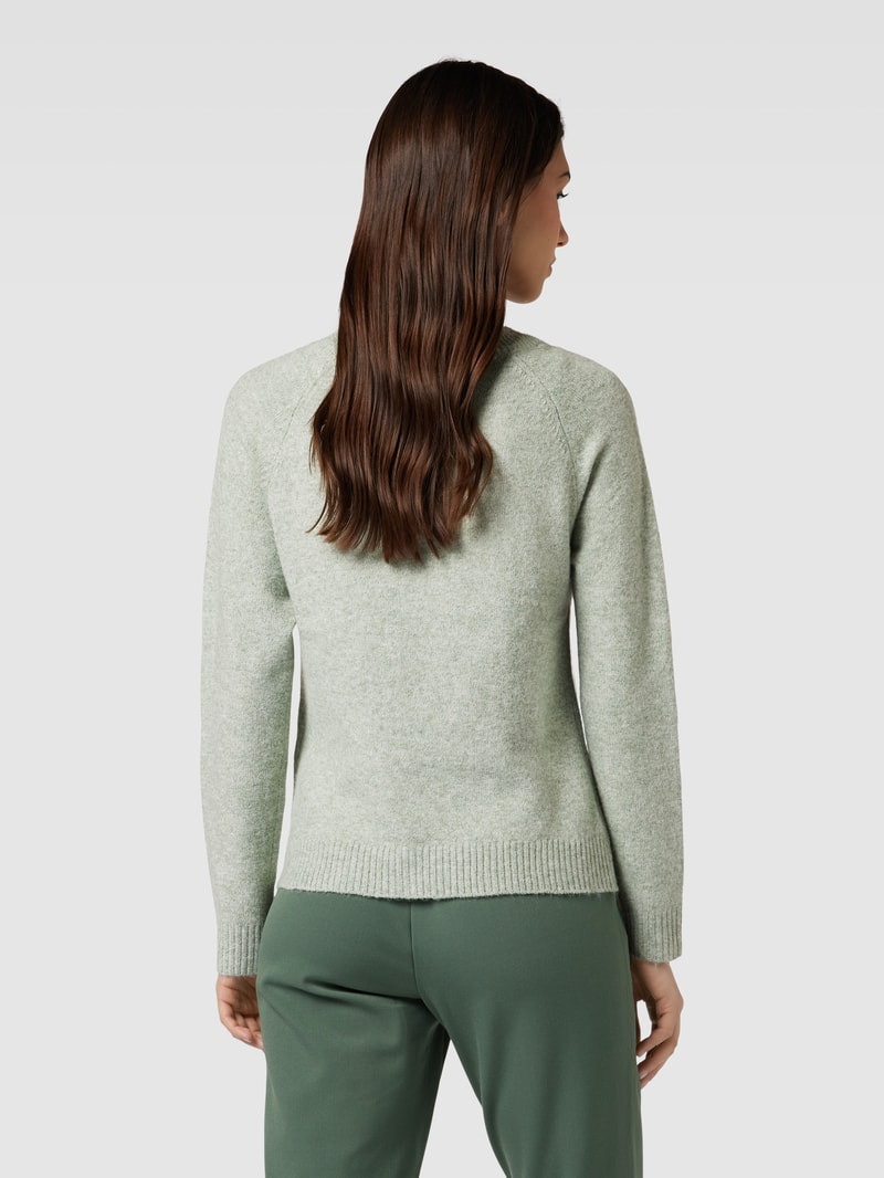 Strickpullover mit Rundhalsausschnitt Modell 'DOFFY' in schilf