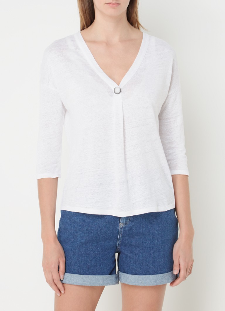 Phase Eight Leah top made of linen with mixed design