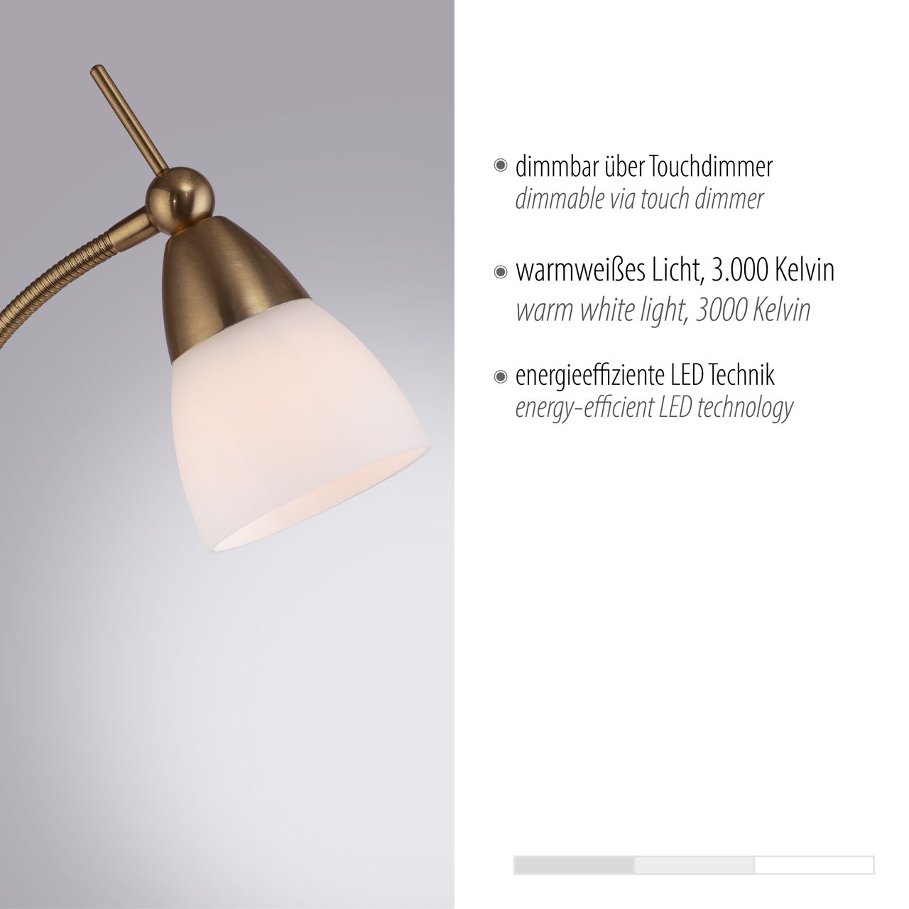 Paul Neuhaus LED Stehleuchte PINO, 1xG9/2,60Watt, 3000 Kelvin, IP20, Altmessing