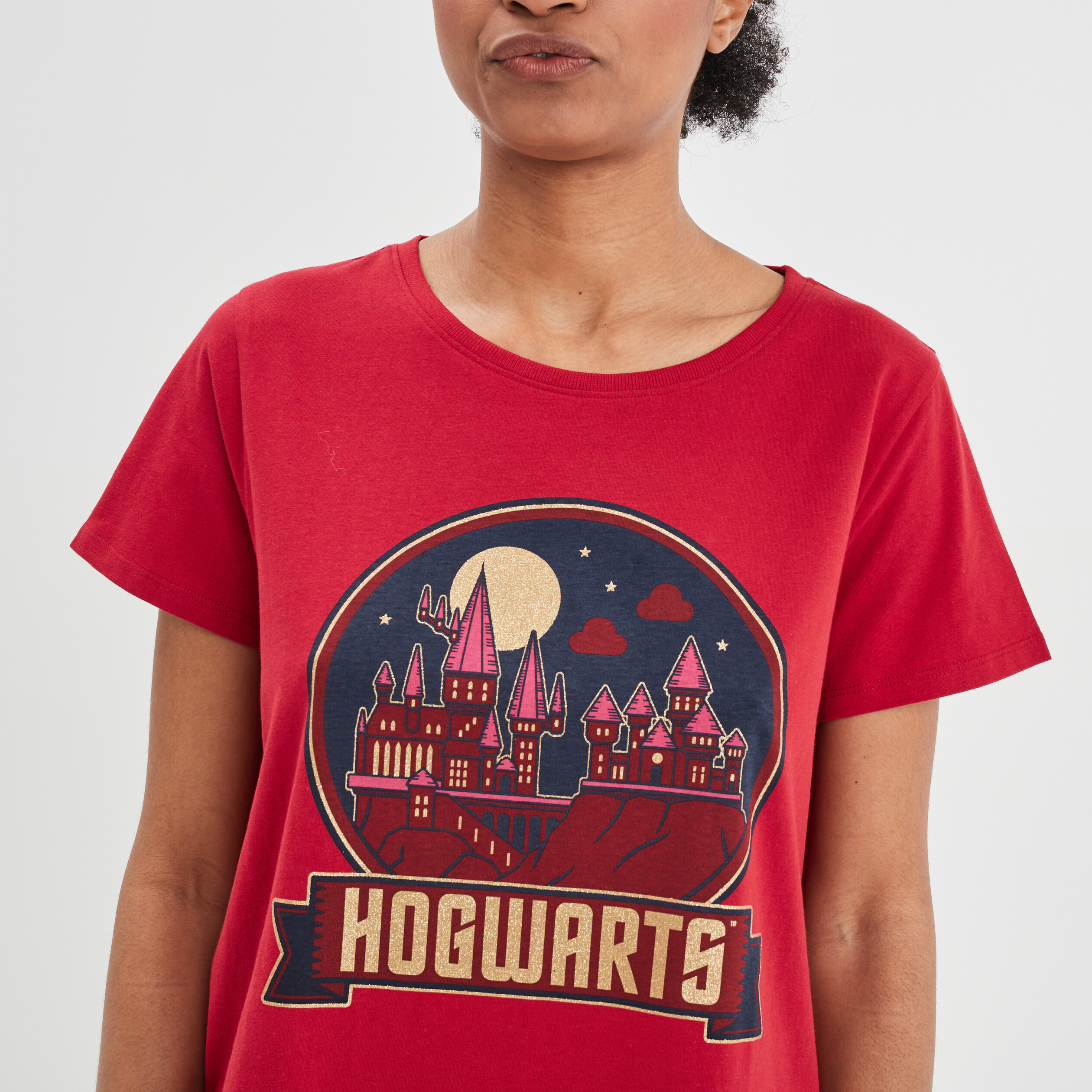 Ensemble pyjama short coton Harry Potter bordeaux femme | La Halle