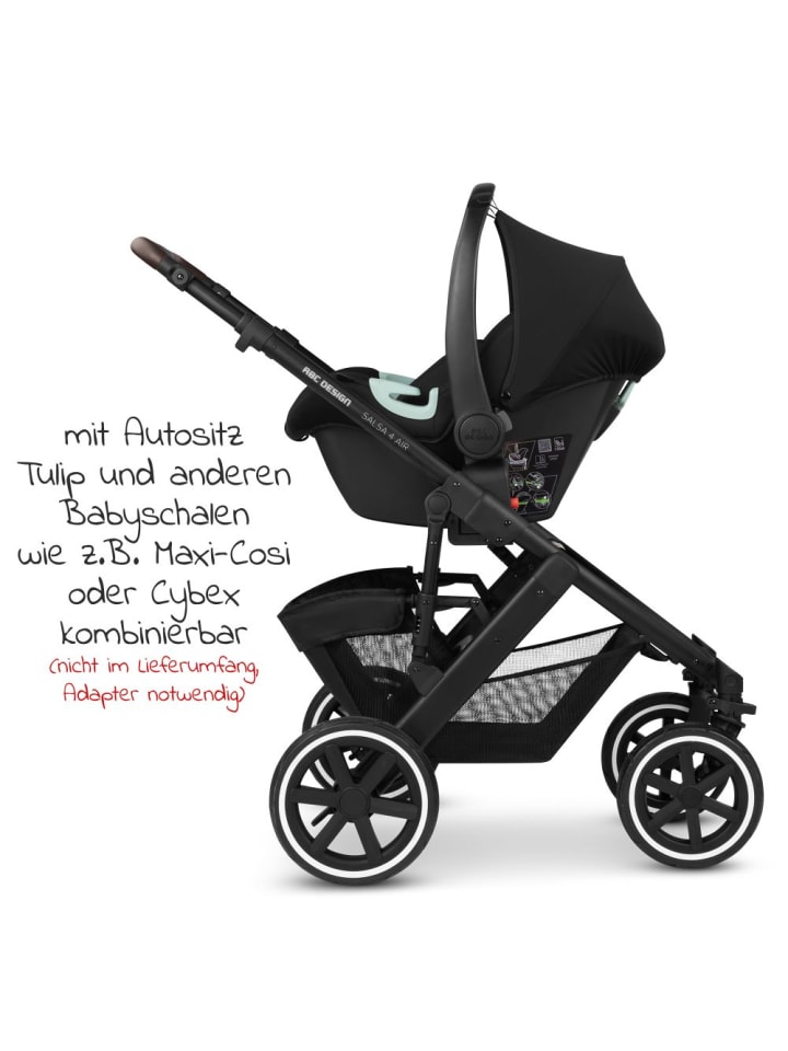 ABC-Design Kombi-Kinderwagen Salsa 4 Air - inkl. Babywanne & in rosa,schwarz günstig kaufen onesize
