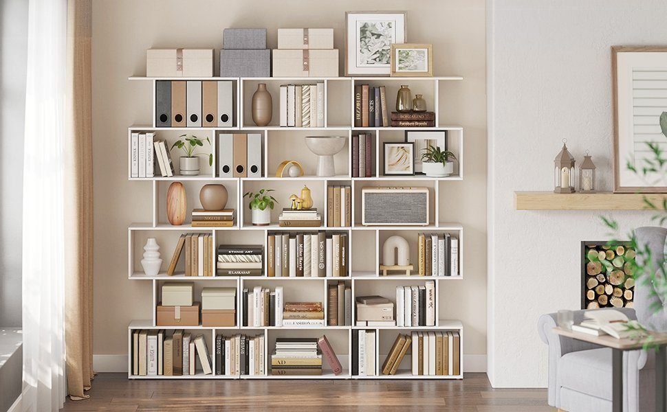 VASAGLE Bücherregal, 1-tlg., Standregal, Stabil, Einfache Montage