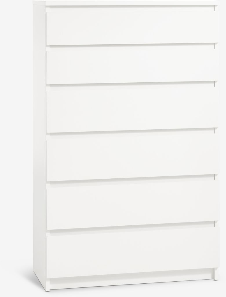 Commode TANGBJERG, 6 tiroirs, blanche