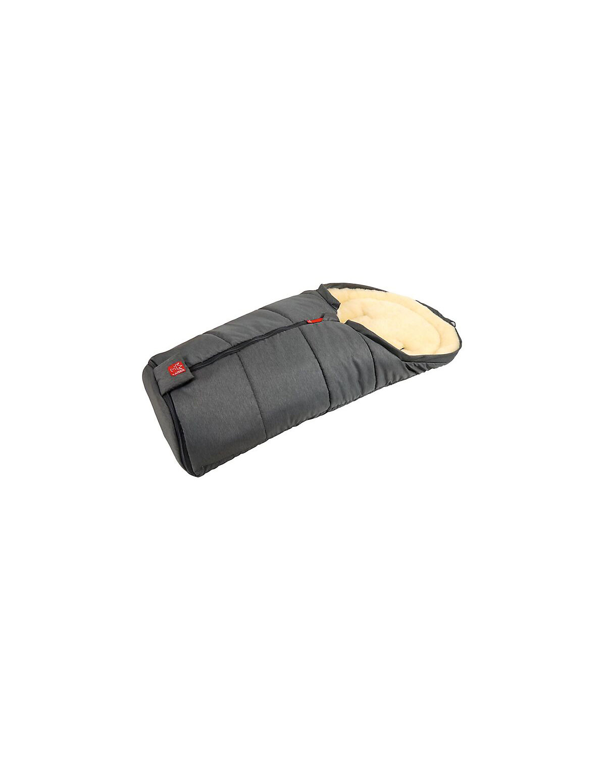 Fußsack CHANNY für Babyschale, Lammfell, schwarz melange