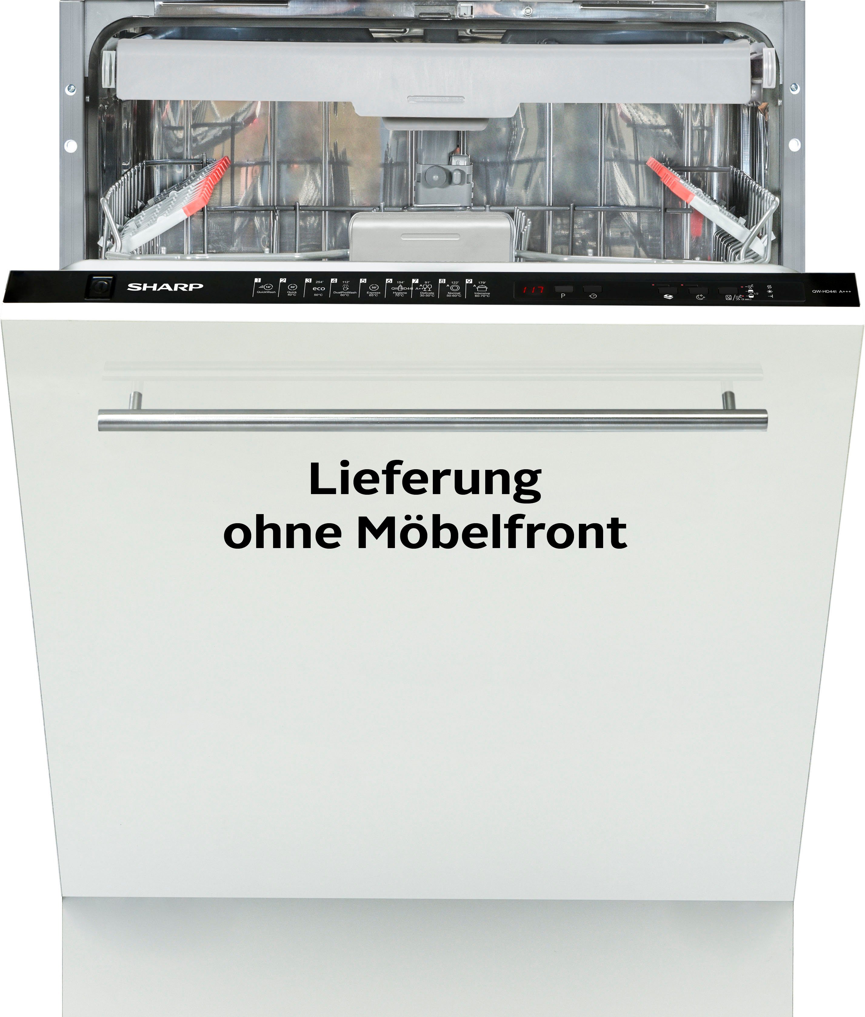 Sharp vollintegrierbarer Geschirrspüler, QW-HD44ID-DE, 9 Maßgedecke