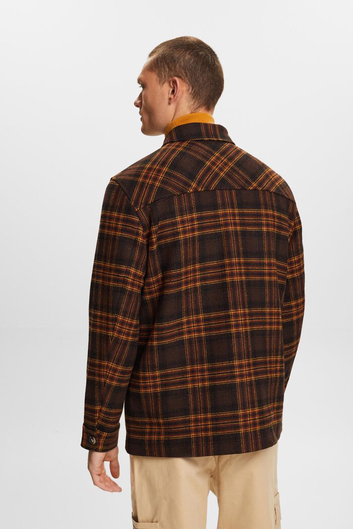 Kariertes Overshirt aus Wollmix