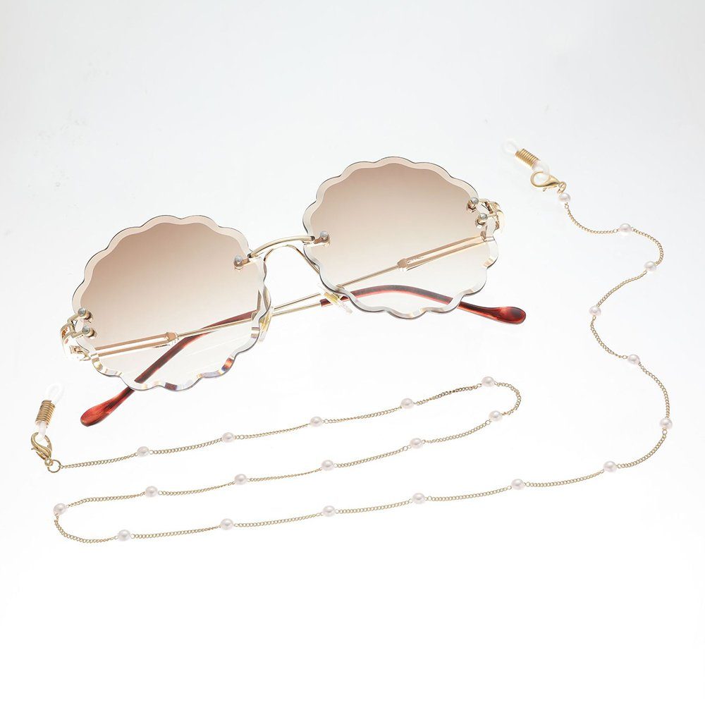 Sarfly Brillenkette Brillenketten Peral Gold Brillenkette, 70cm