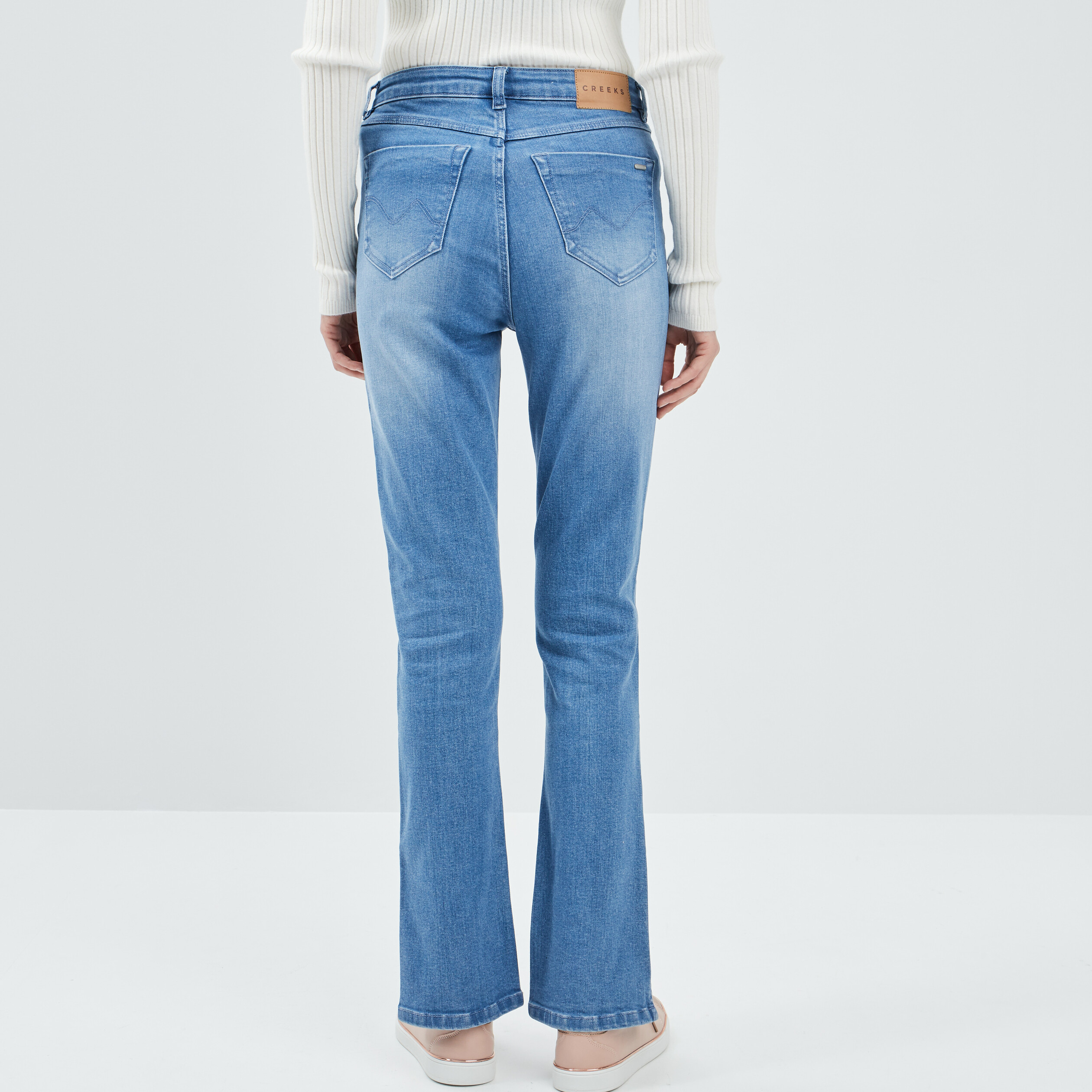 Jeans slim fendu denim double stone femme | La Halle