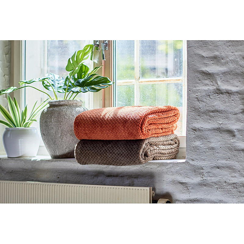 Home Pledd 150x200 cm flanellfleece valnøtt