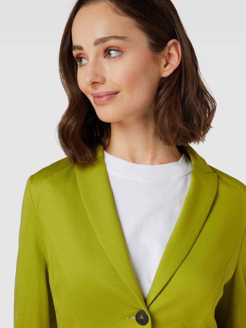 Blazer aus Viskose-Mix mit Stretch-Anteil mit Pattentaschen in apfelgrün