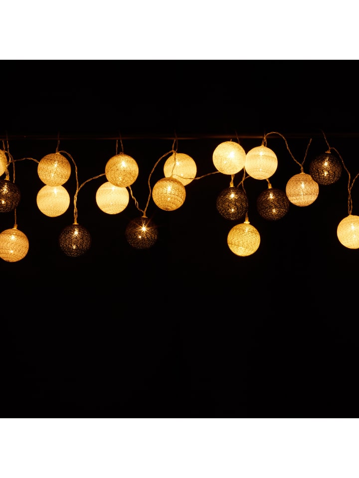 relaxdays LED Lichterkette in Weiß/Grau/Schwarz (L)160 cm günstig kaufen onesize