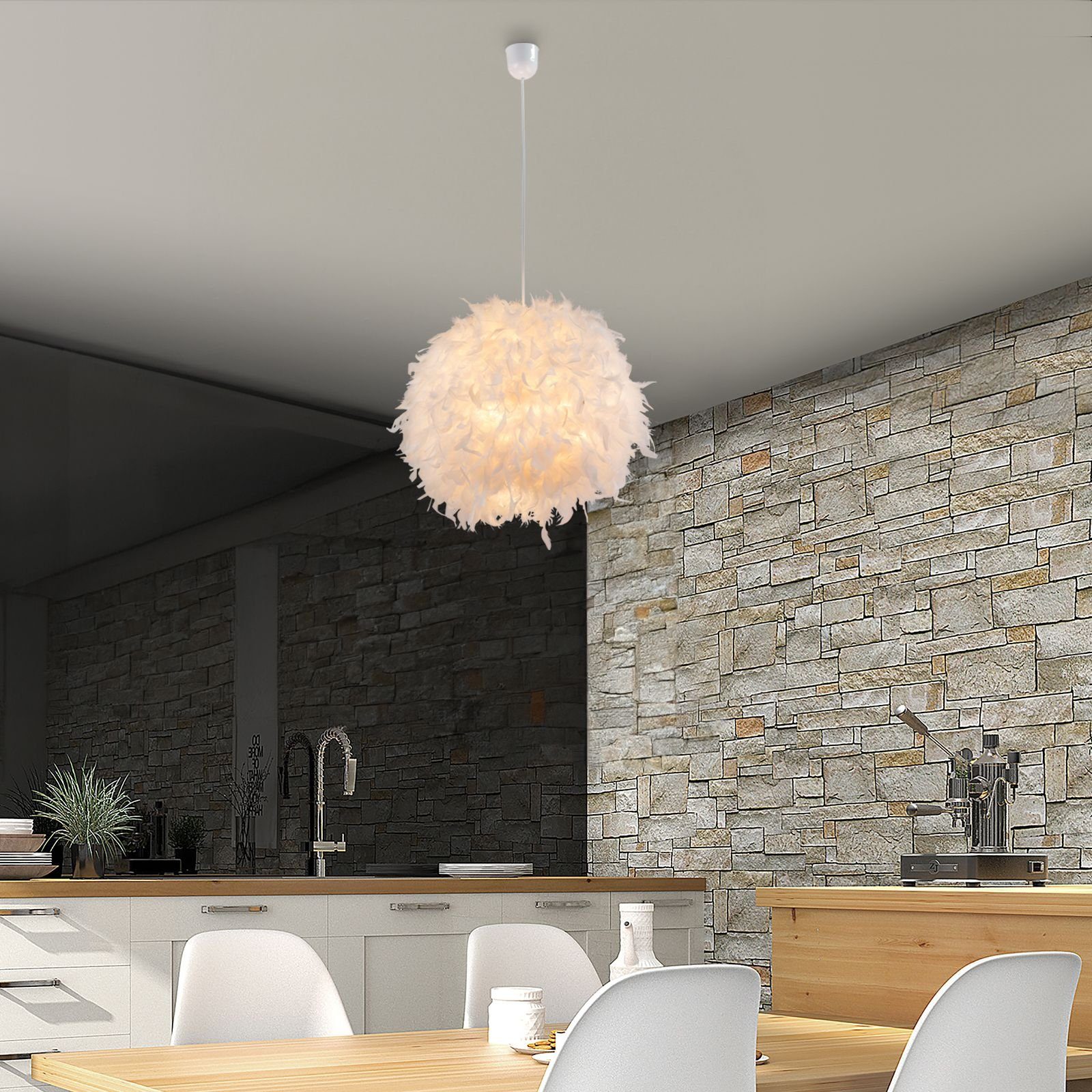 Globo Hängeleuchte GLOBO Hängeleuchte Schlafzimmer Pendelleuchte Wohnzimmer Hängelampe, Federlampe, weiß, rund, modern, ohne Leuchtmittel, Lichtfarbe ist abhängig vom Leuchtmittel, Pendellampe, Esszimmer, Küche, Flur