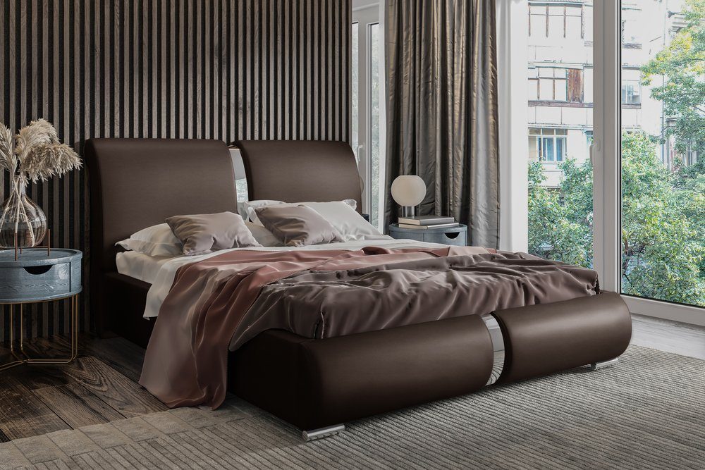 Stylefy Polsterbett Lourdes (Schlafzimmerbett, Bett), 120/140/160/180/200 x 200 cm, wahlweise mit Bettkasten, mit Lattenrost