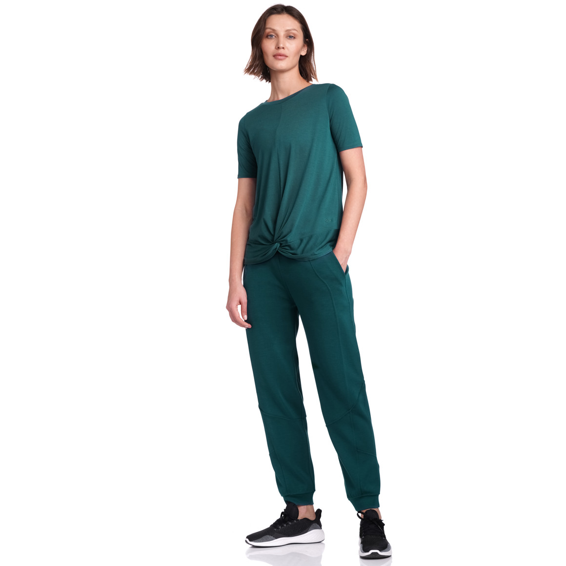 Damen Yoga-T-Shirt mit Knotendetail