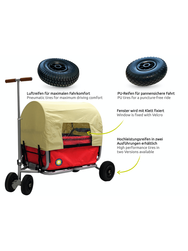 Beachtrekker Beachtrekker LiFe faltbarer Bollerwagen (Rot)   Bremse   Sonnenverdeck günstig kaufen onesize