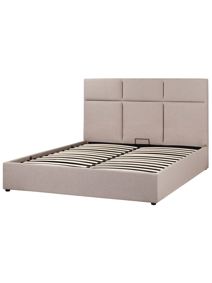 Beliani Doppelbett LAGORD in Beige/Schwarz - (W) 170 x (H) 84 x (L) 214 cm günstig kaufen onesize