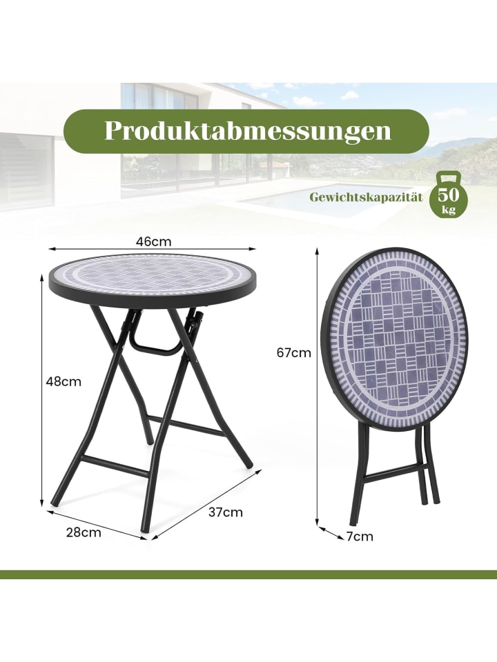 COSTWAY Beistelltisch klappbar 46 x 48 cm in Grau günstig kaufen onesize