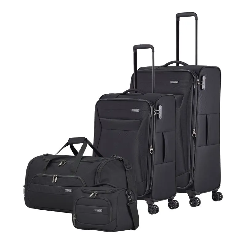Travelite CHIOS Kofferset mit 4 Rollen Gr. L\/M (inkl. Reisetasche + Beautycase) - Schwarz